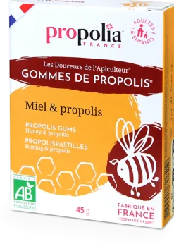 Organic Propolis Gums, Miele e propoli (45 g)