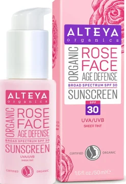Organic Rose Face Sunscreen SPF 30, 50 ml