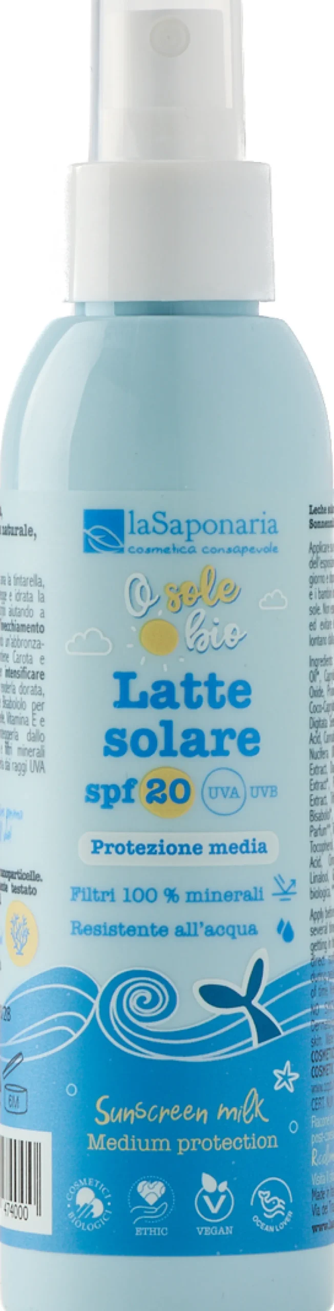 osolebio Latte Solare SPF20 Media Protezione, 125 ml