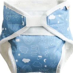 Pannolino Tutto-in-Uno in Tessuto per Neonati, Blue Teddy