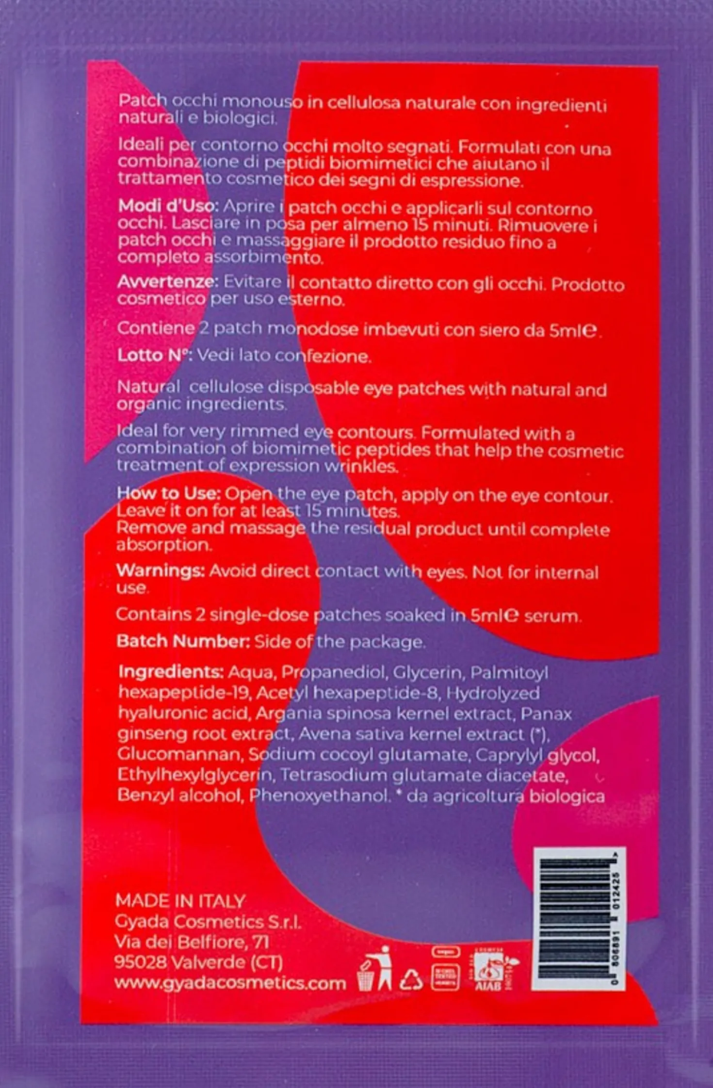Patch Occhi Rimpolpanti Effetto Lifting nr.3, 5 ml