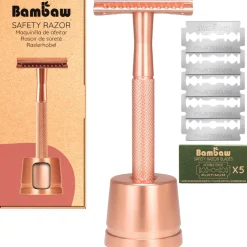 Rasoio di Sicurezza con Supporto, Rosé Gold