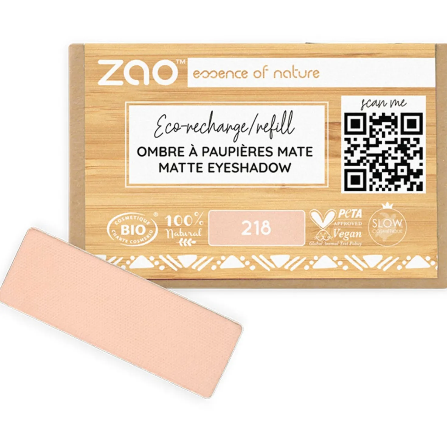 Refill Rectangle Eye Shadow, 201 Matt Ivory (1,30 g)