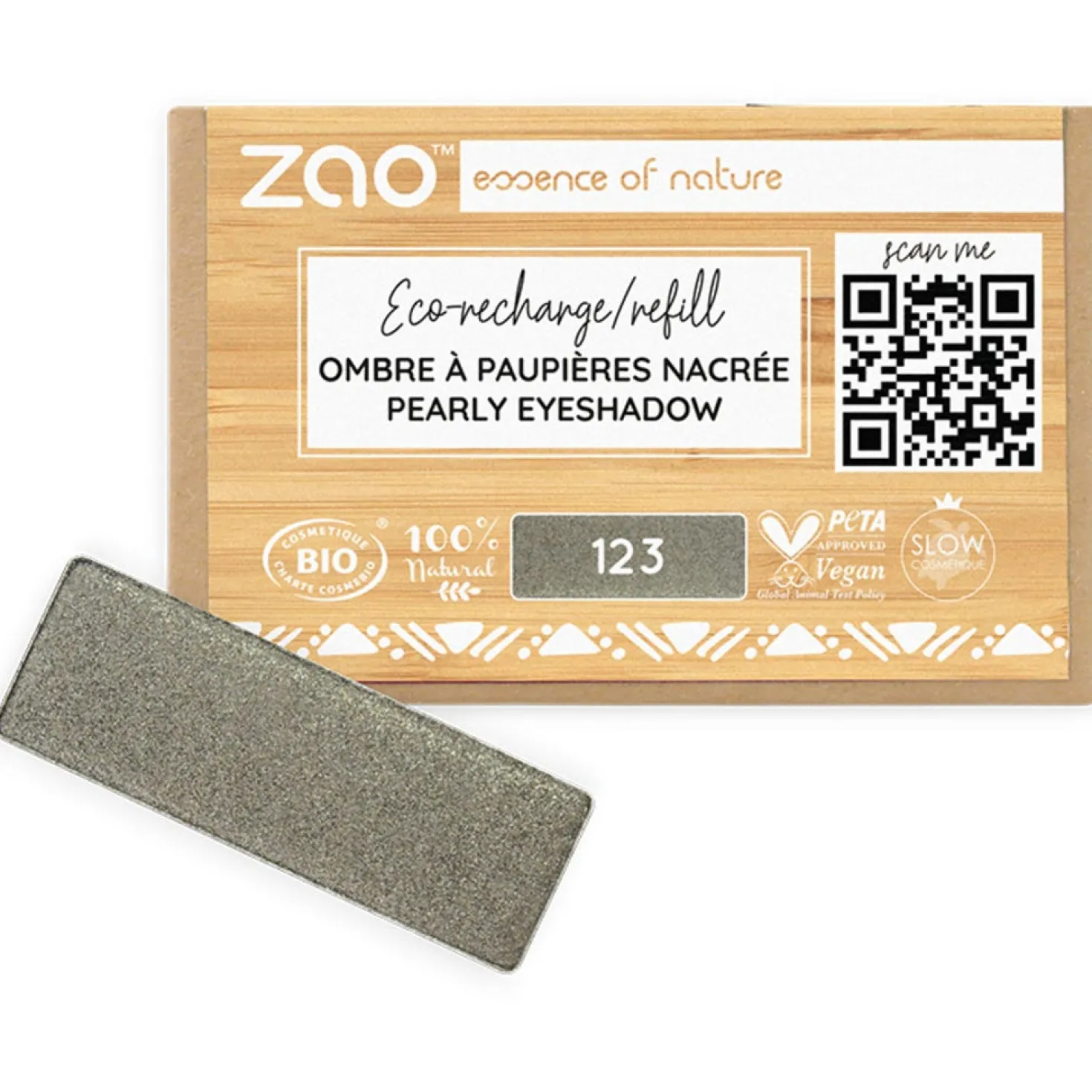 Refill Rectangle Eye Shadow, 201 Matt Ivory (1,30 g)