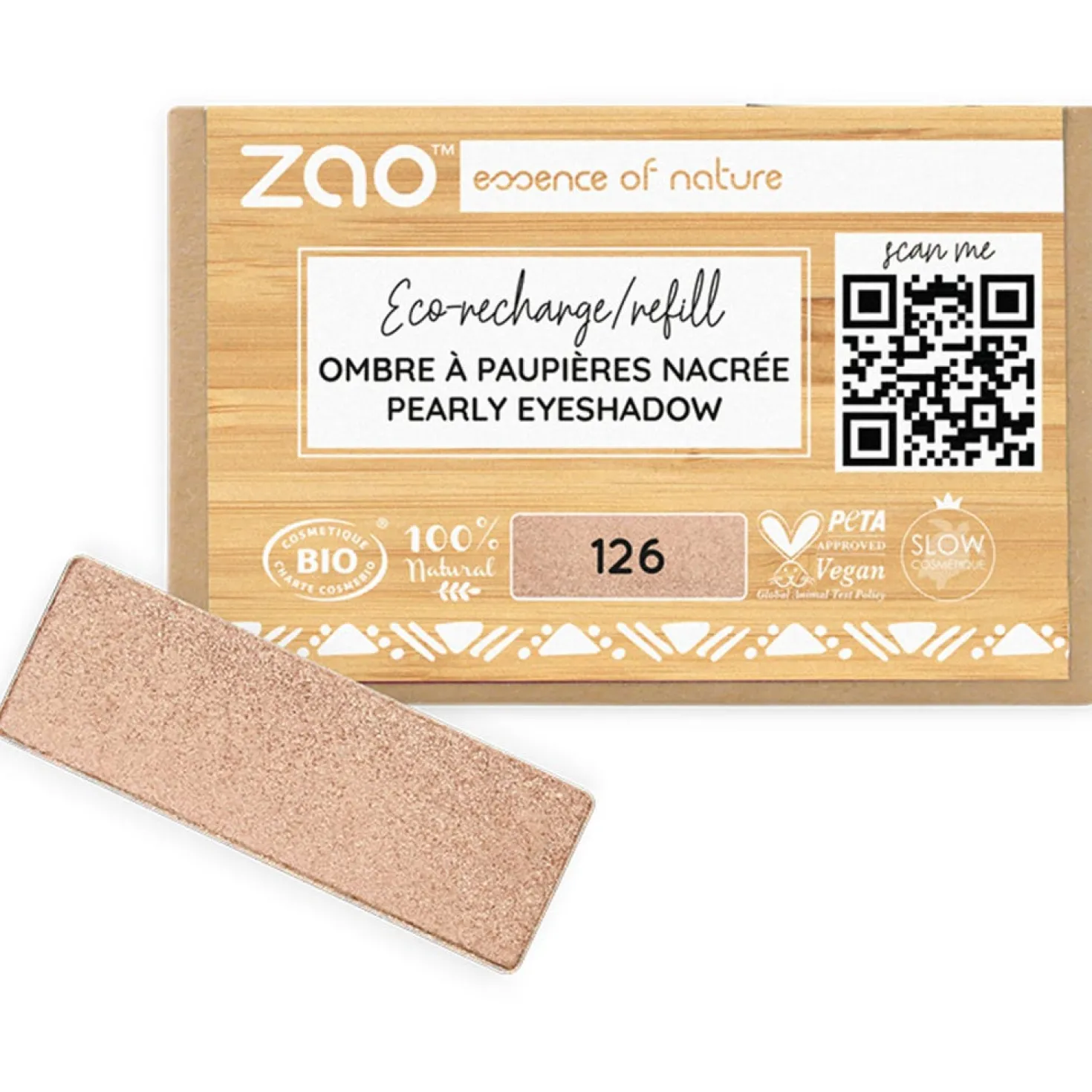 Refill Rectangle Eye Shadow, 201 Matt Ivory (1,30 g)
