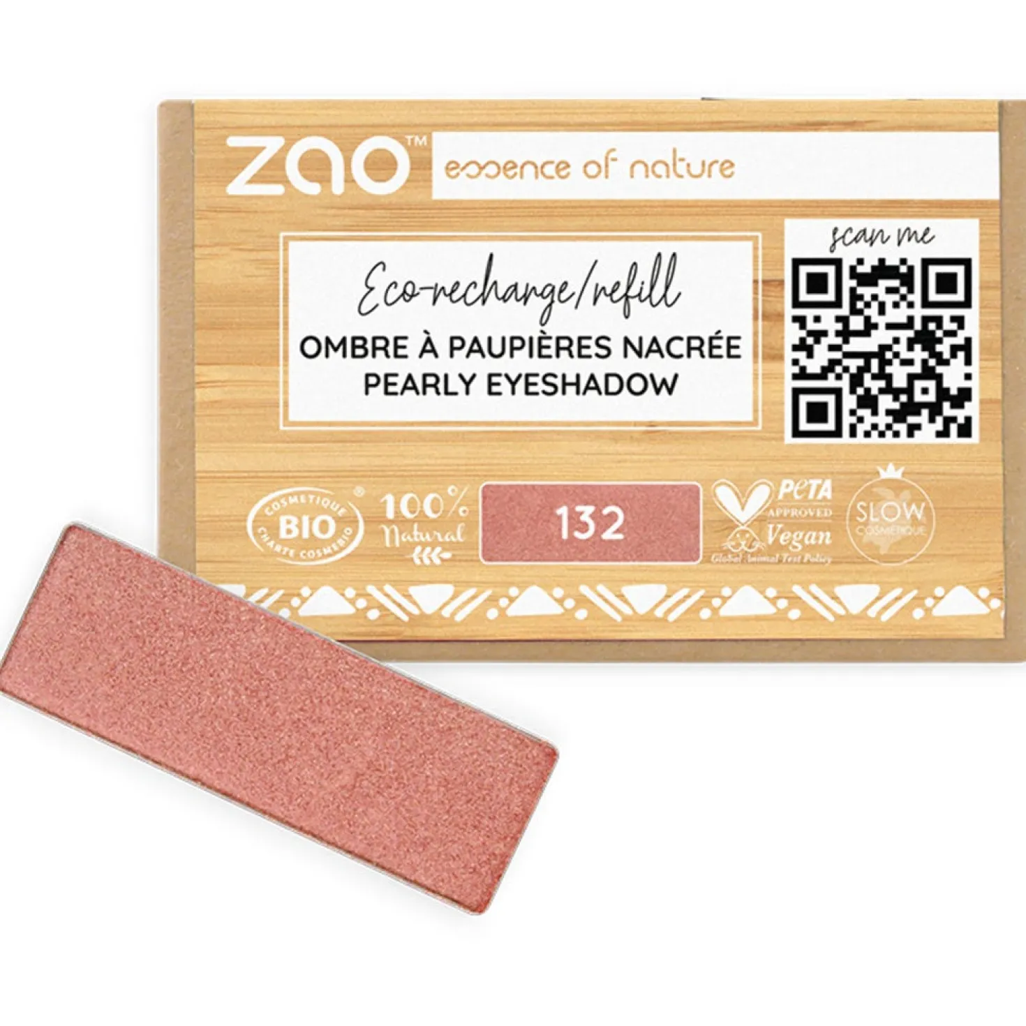Refill Rectangle Eye Shadow, 201 Matt Ivory (1,30 g)