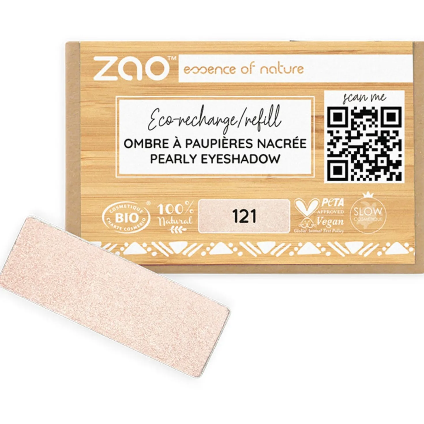 Refill Rectangle Eye Shadow, 201 Matt Ivory (1,30 g)