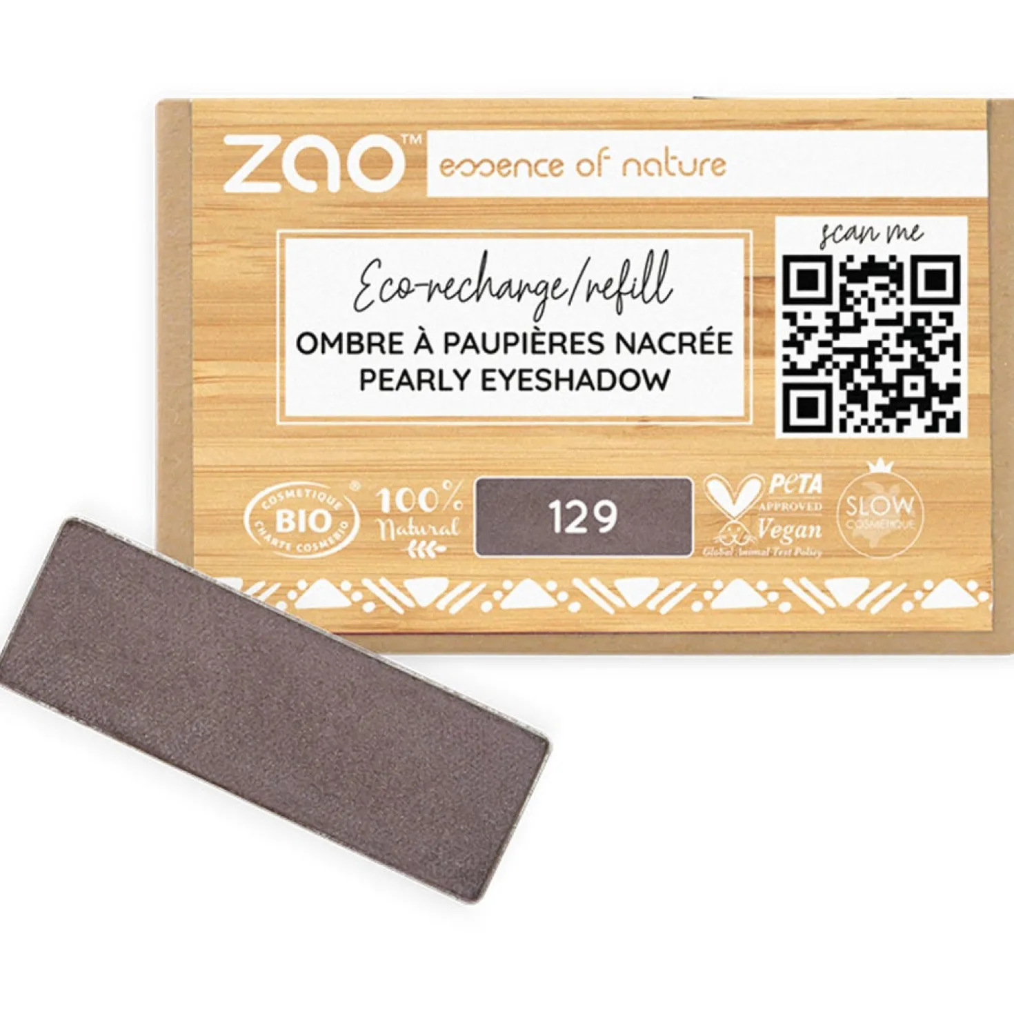Refill Rectangle Eye Shadow, 201 Matt Ivory (1,30 g)