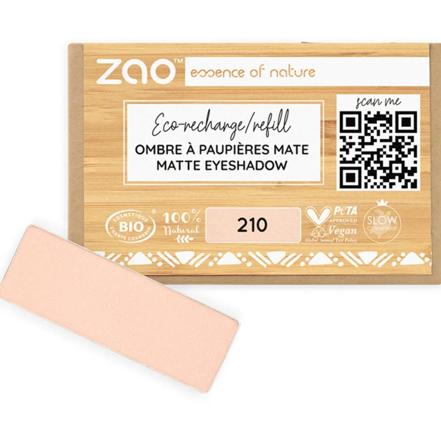 Refill Rectangle Eye Shadow, 201 Matt Ivory (1,30 g)