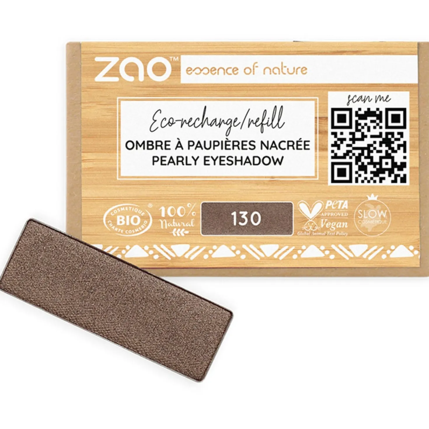 Refill Rectangle Eye Shadow, 201 Matt Ivory (1,30 g)