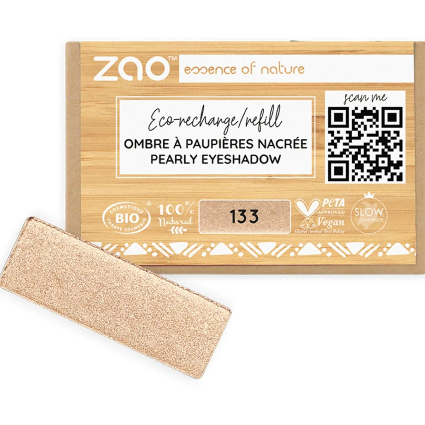 Refill Rectangle Eye Shadow, 201 Matt Ivory (1,30 g)
