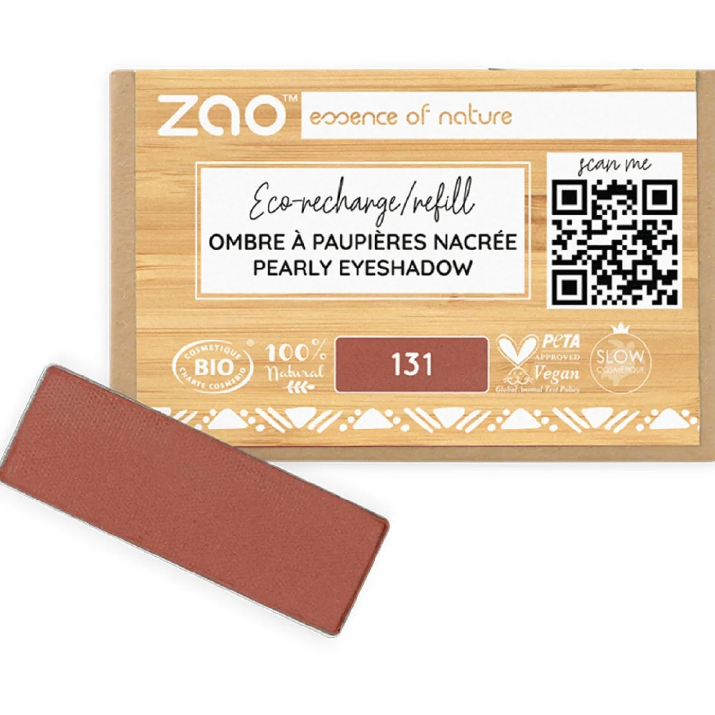 Refill Rectangle Eye Shadow, 201 Matt Ivory (1,30 g)