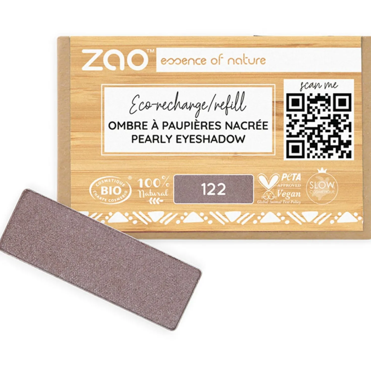 Refill Rectangle Eye Shadow, 201 Matt Ivory (1,30 g)