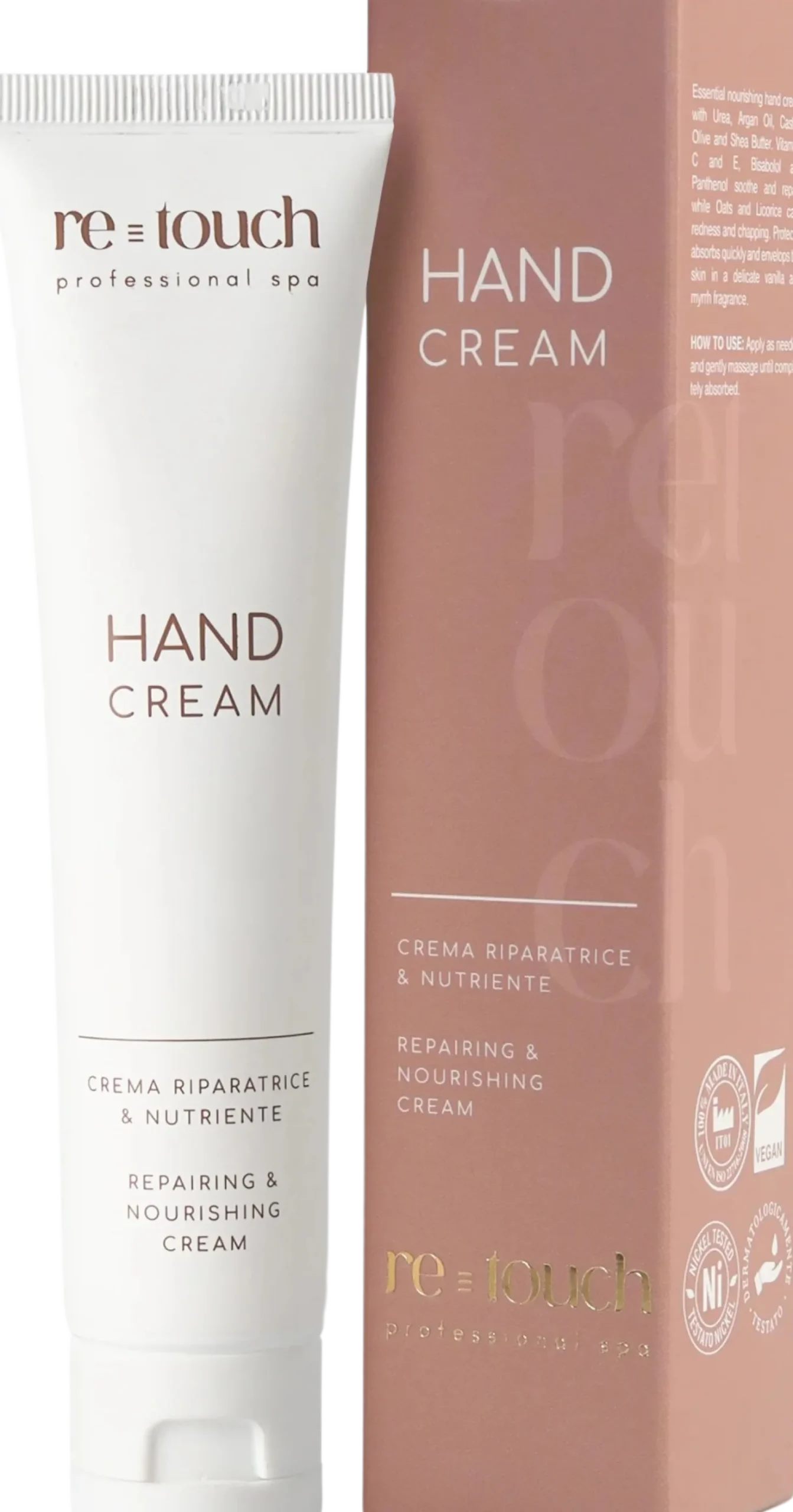 re-touch Hand Cream, Crema Mani Riparatrice, 75 ml