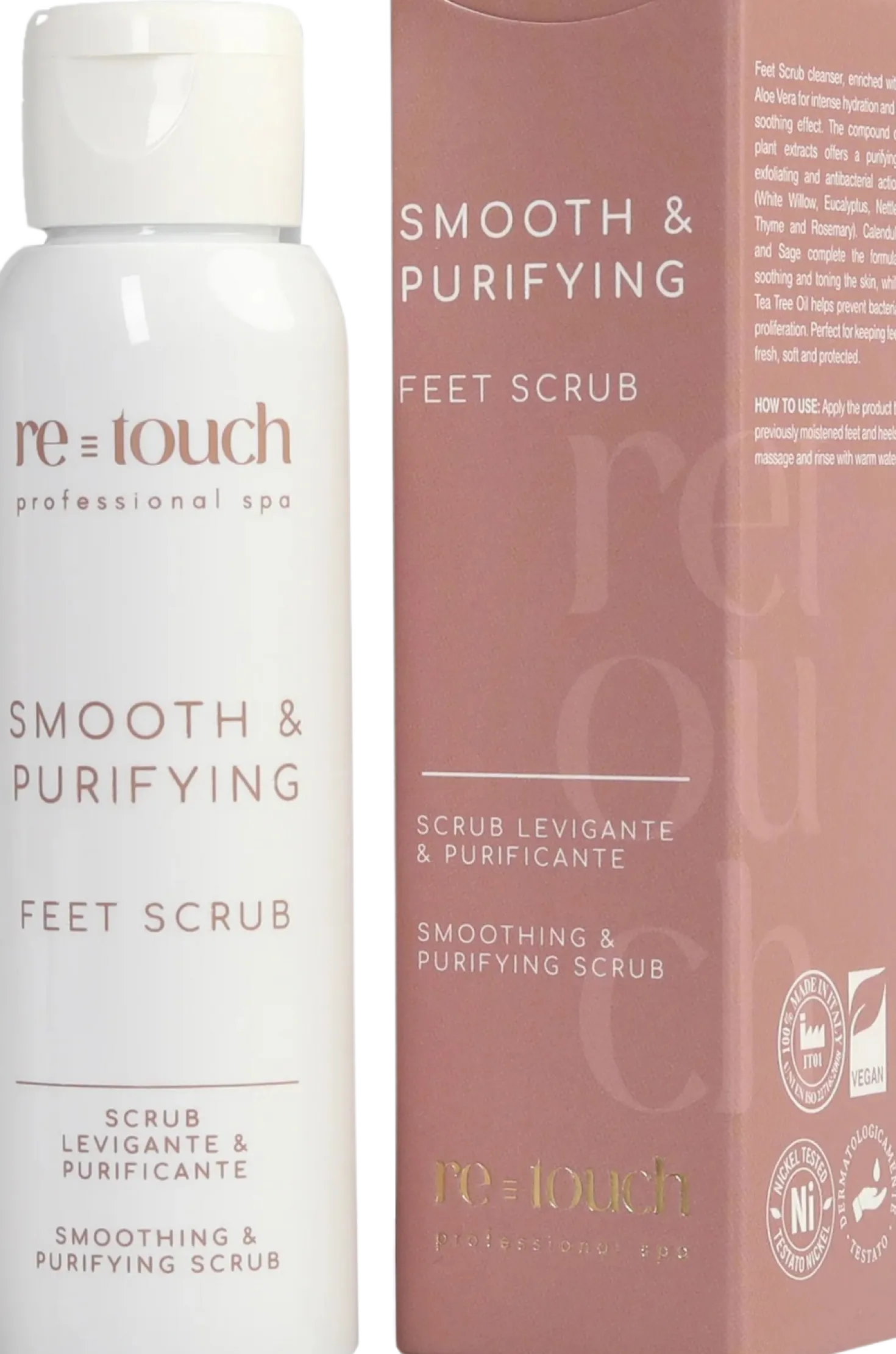 re-touch Smooth & Purifying Feet Scrub, Scrub Piedi Levigante, 100 ml
