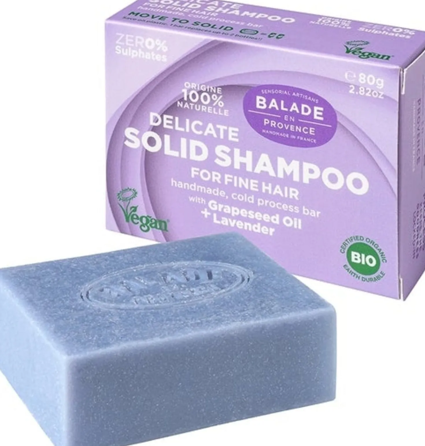 Sapone Solido per Capelli alla Lavanda, 80 g
