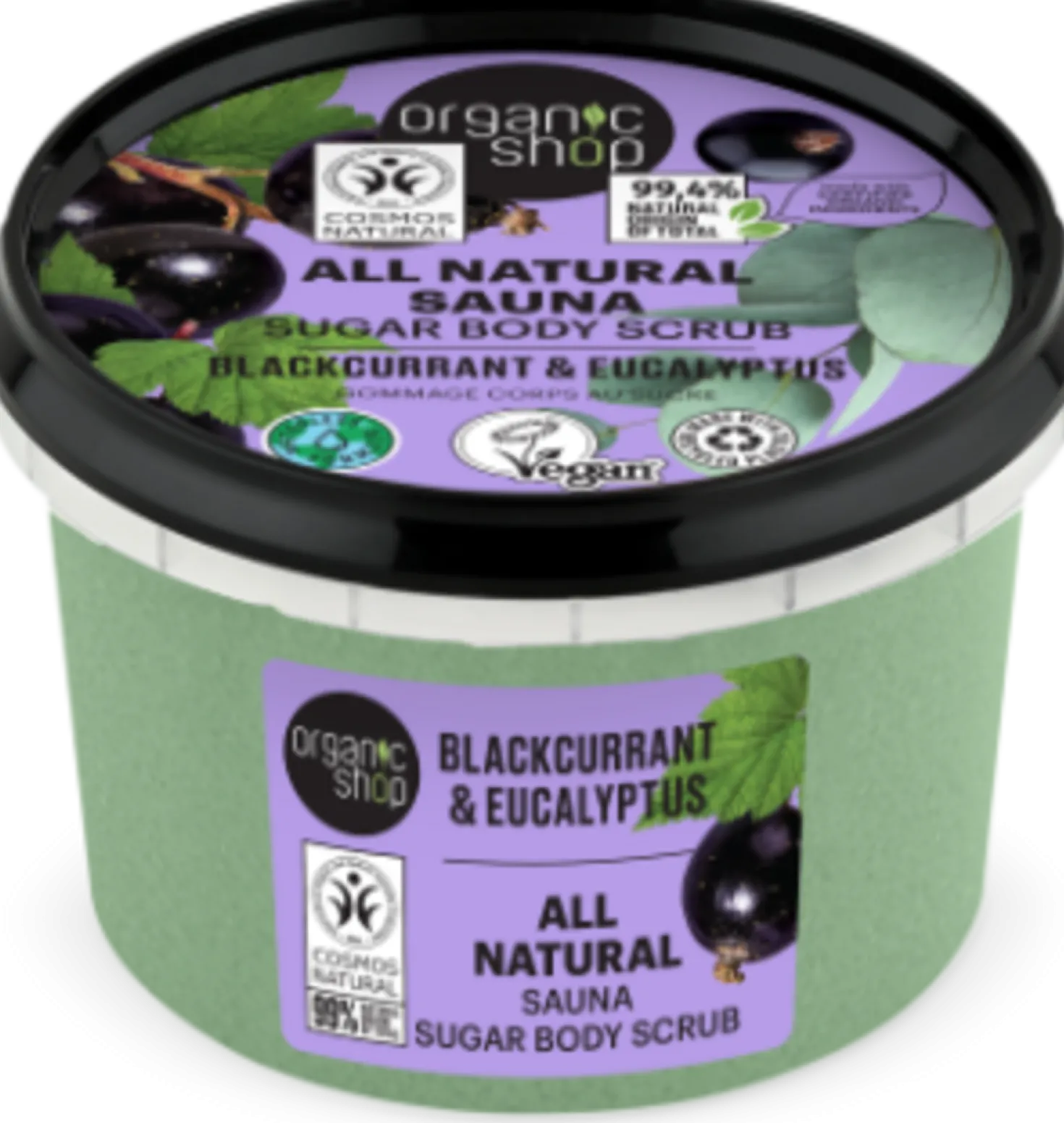 Sauna Sugar Body Scrub Blackcurrant & Eucalyptus, 250 ml