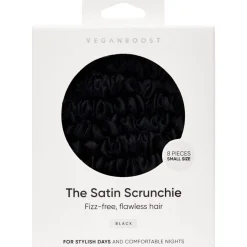 Scrunchie in Raso, Piccoli, Nero (8 pezzi)