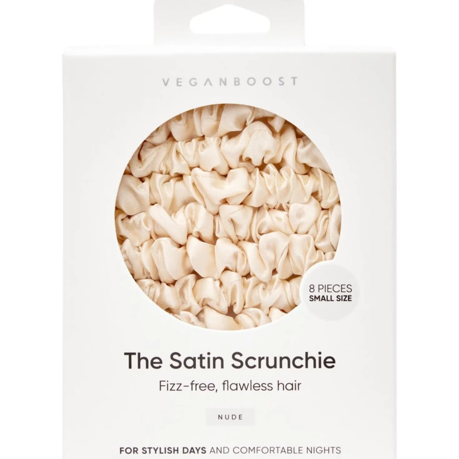 Scrunchie in Raso, Piccoli, Nero (8 pezzi)