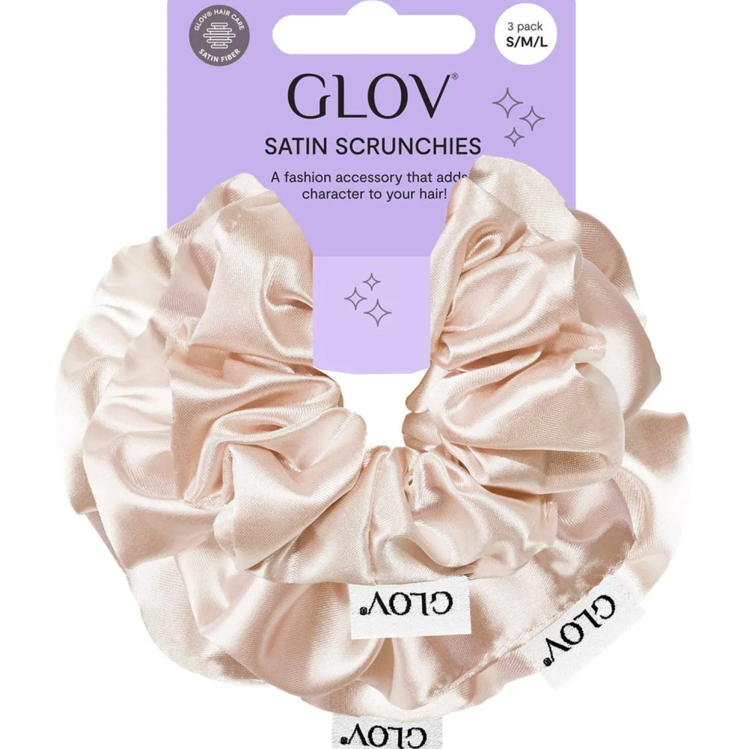 Scrunchies 3 Pack S/M/L, Black