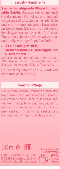 Sensitiv - Crema Mani Lenitiva, 50 ml