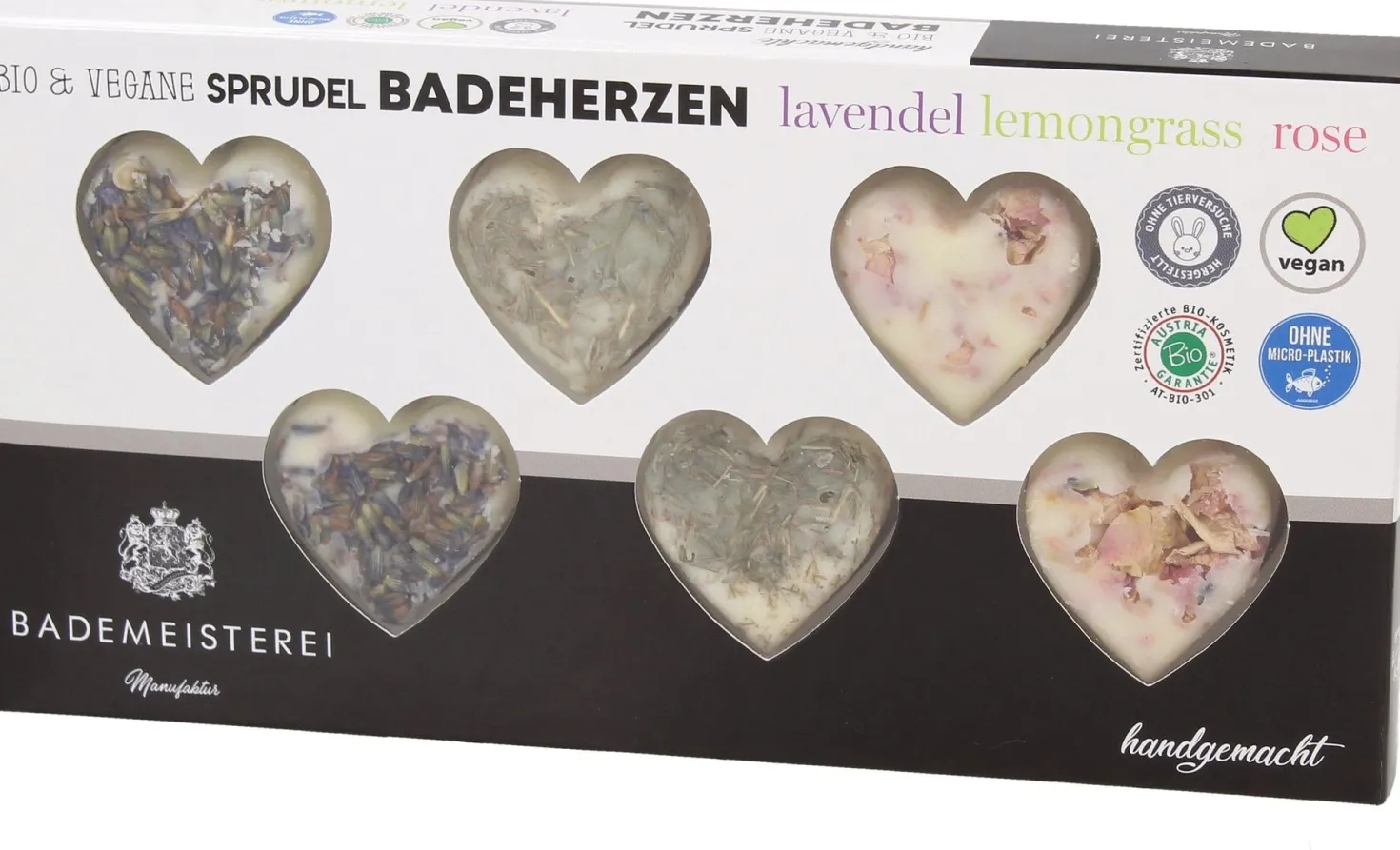 Set da 6 Cuori da Bagno Effervescenti Bio