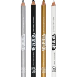 Set of 4 Face Painting Slim Pencils, Argento/Nero/Oro/Bianco