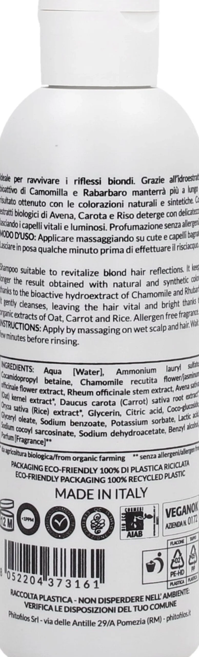 Shampoo Riflesso Biondo con Camomilla e Rabarbaro , 200 ml