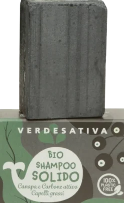 Shampoo Solido Canapa e Carbone Attivo, 55 g