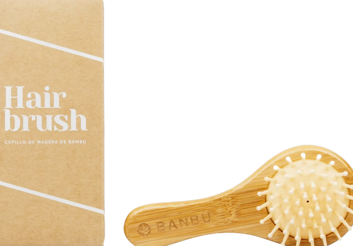 Spazzola per Capelli in Bambù in Formato da Viaggio
