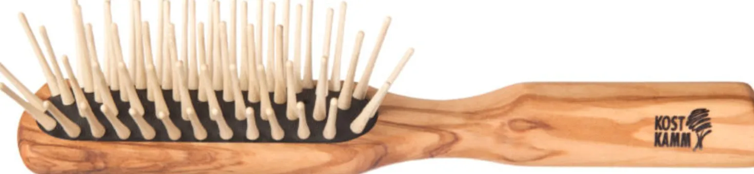 Spazzola per Capelli Lunghi in Legno d'Ulivo a 5 File
