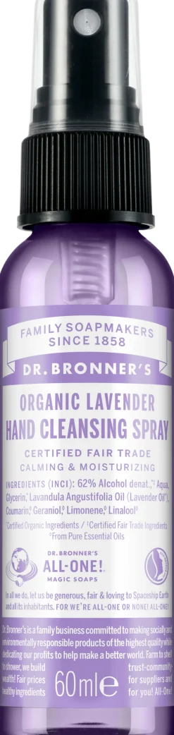 Spray Igienizzante per le Mani alla Lavanda Bio, 60 ml