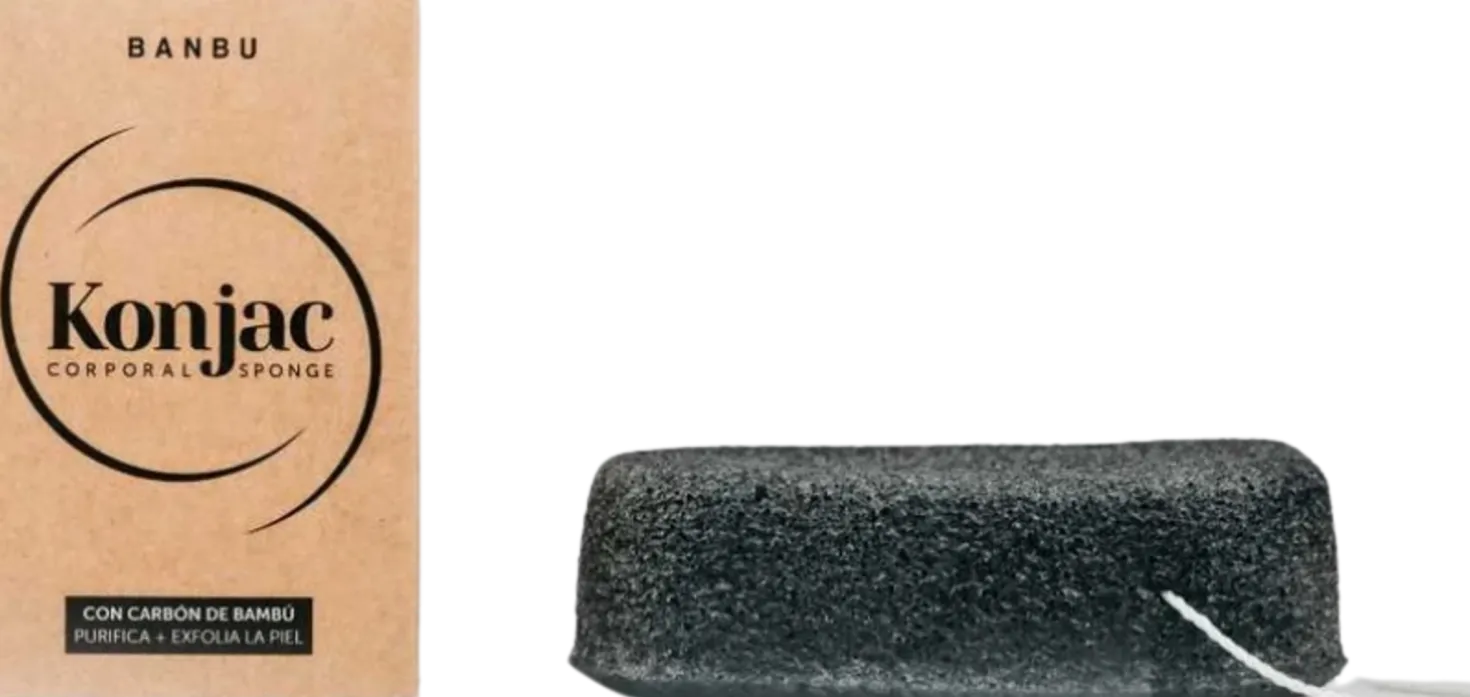 Spugna Konjac per il Corpo al Carbone Attivo