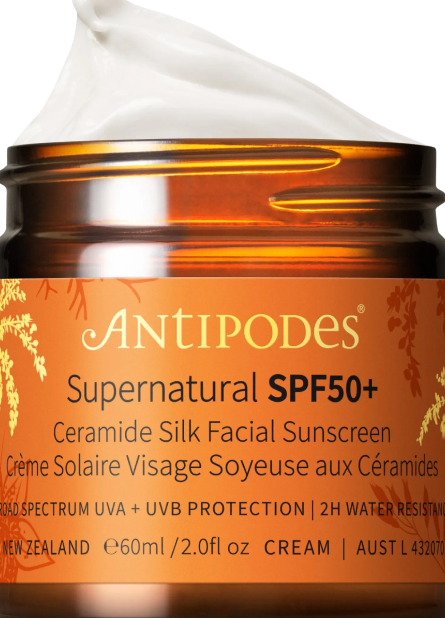 Supernatural Ceramide Silk Facial Sunscreen SPF50+, 60 ml