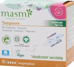 Tamponi in Cotone Bio, Superplus (15 pezzi)