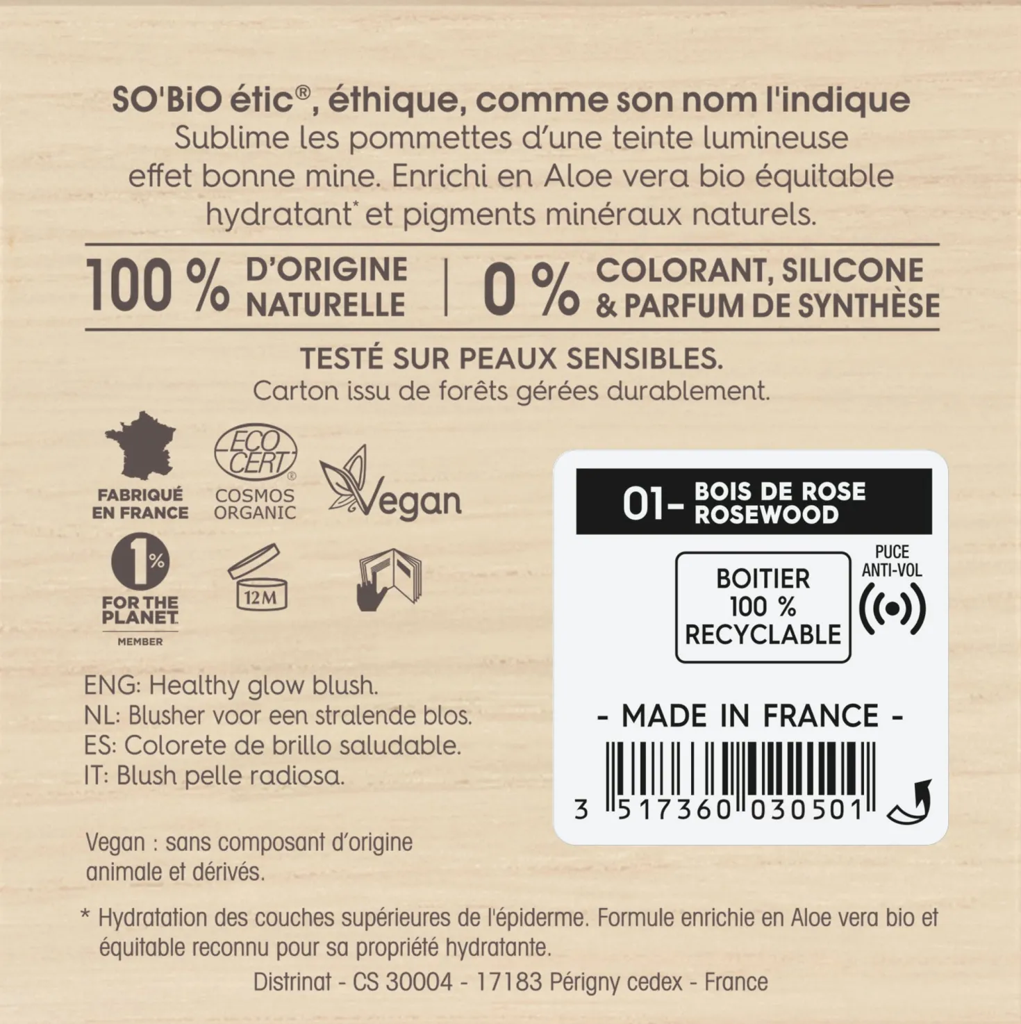 Teint Divin Rouge, 01 Bois de Rose (3 g)