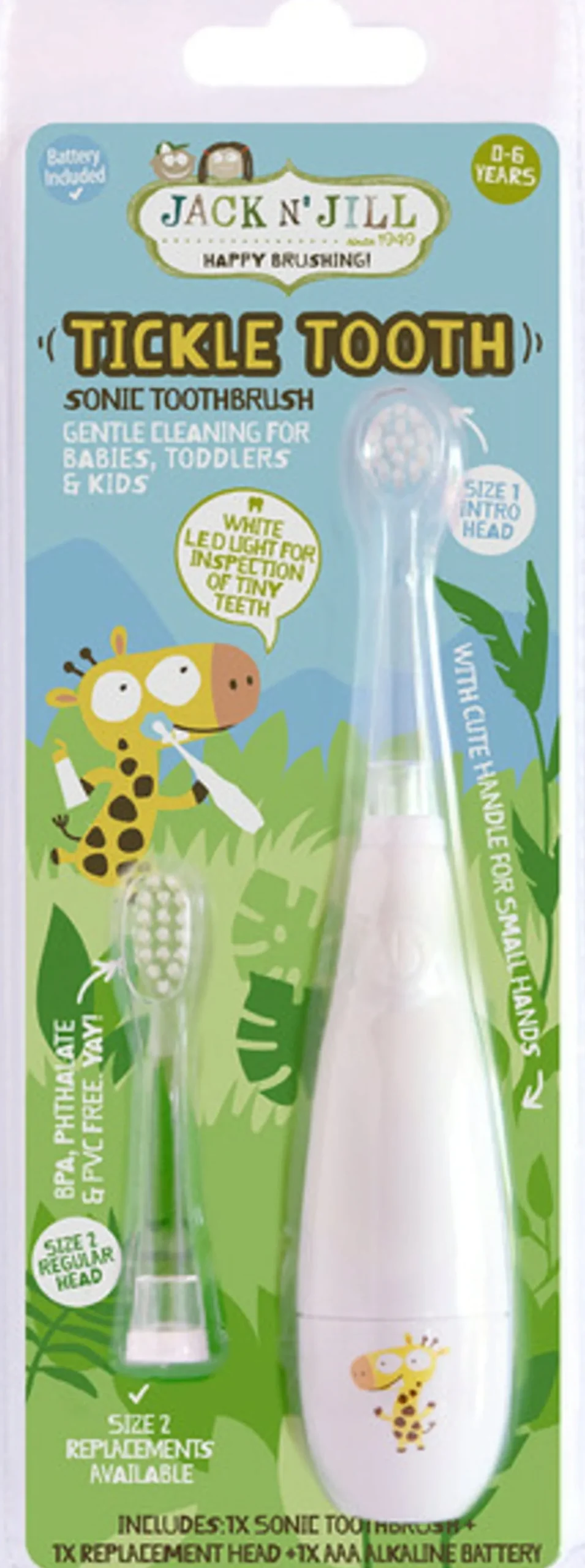 Tickle Tooth Spazzolino Elettrico Sonico per Bambini