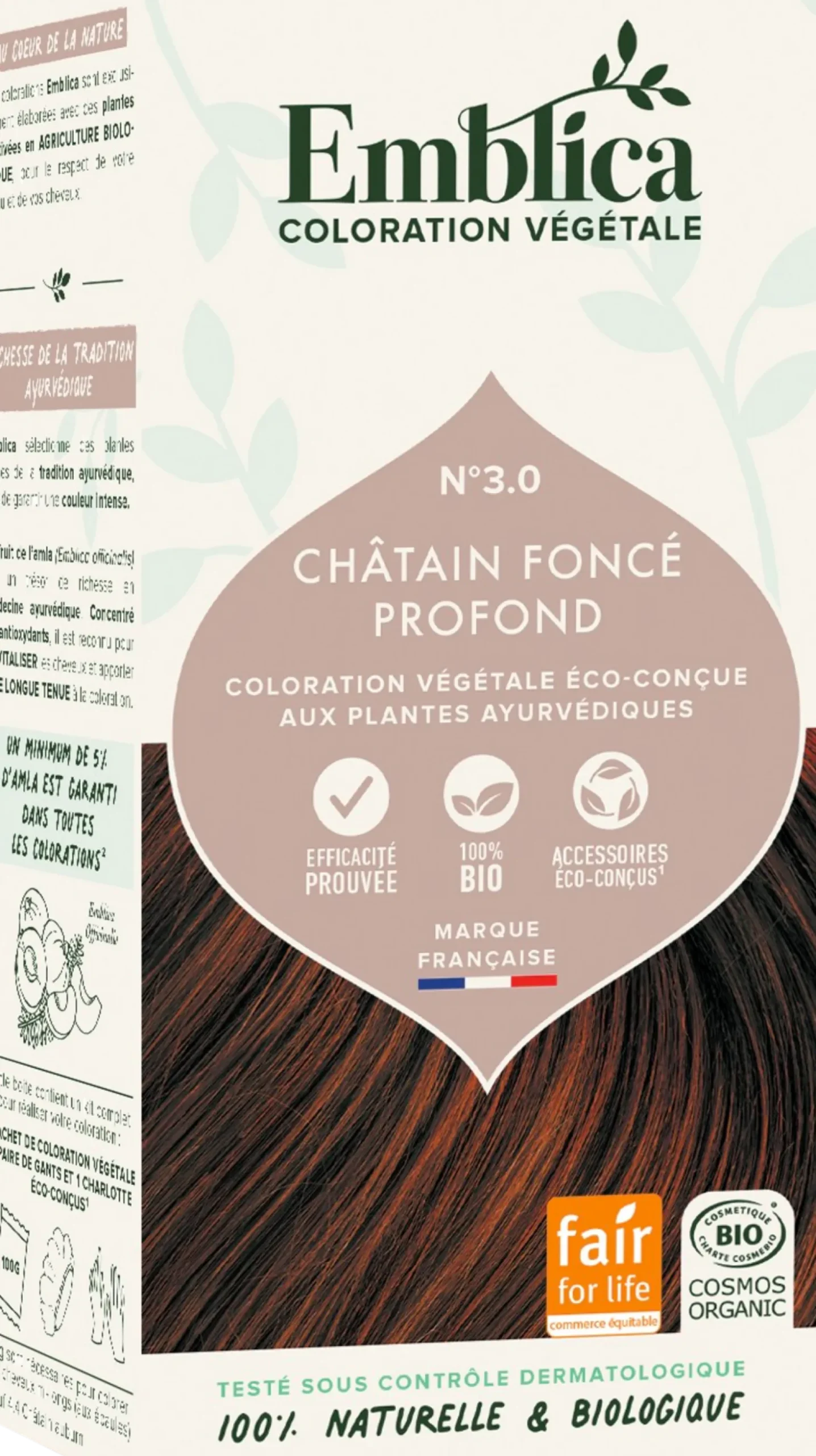 Tinta Vegetale Castano Scuro Profondo Nr. 3.0, 100 g