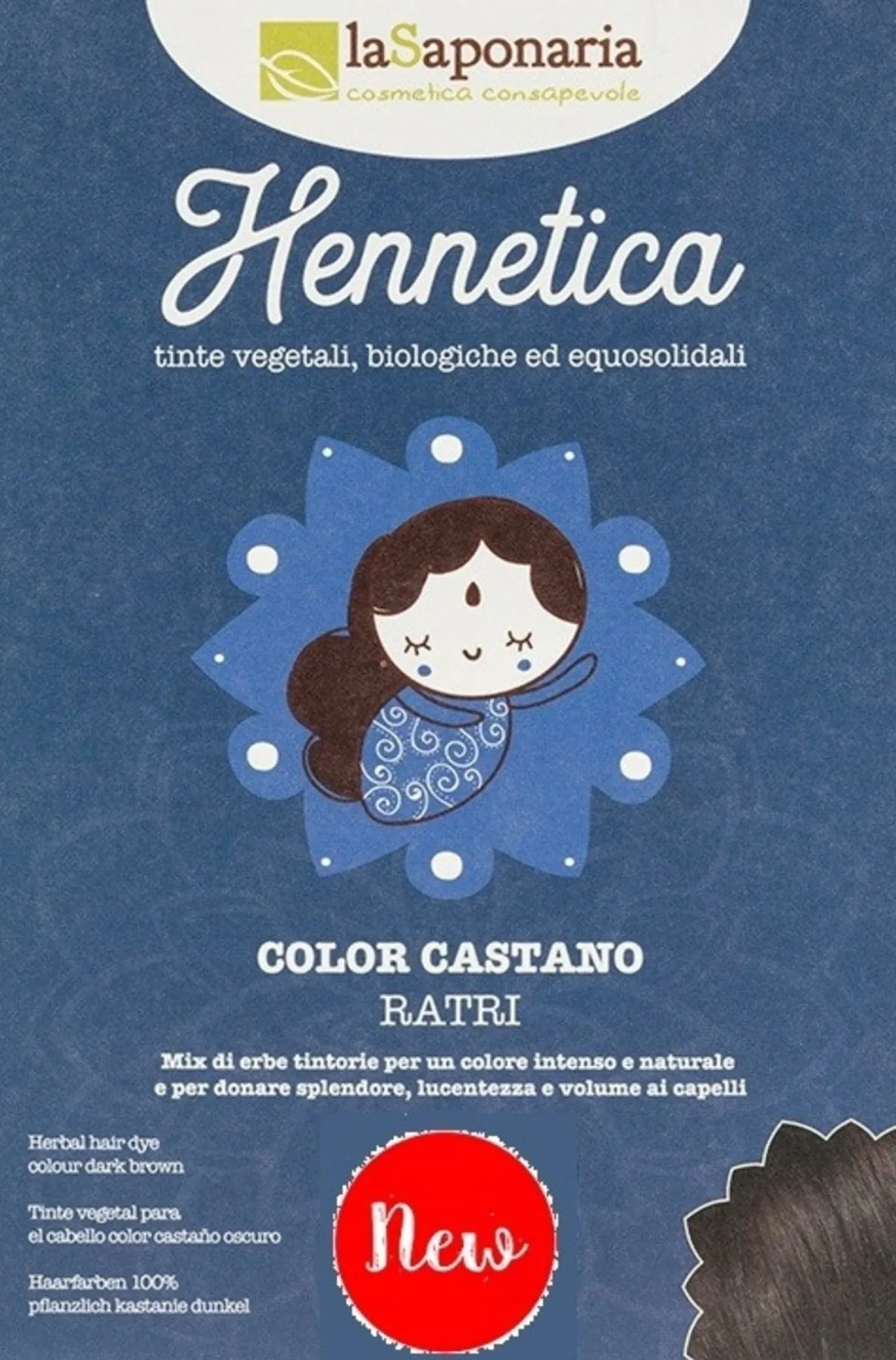 Tinta Vegetale Color Castano Scuro - Ratri, 100 g