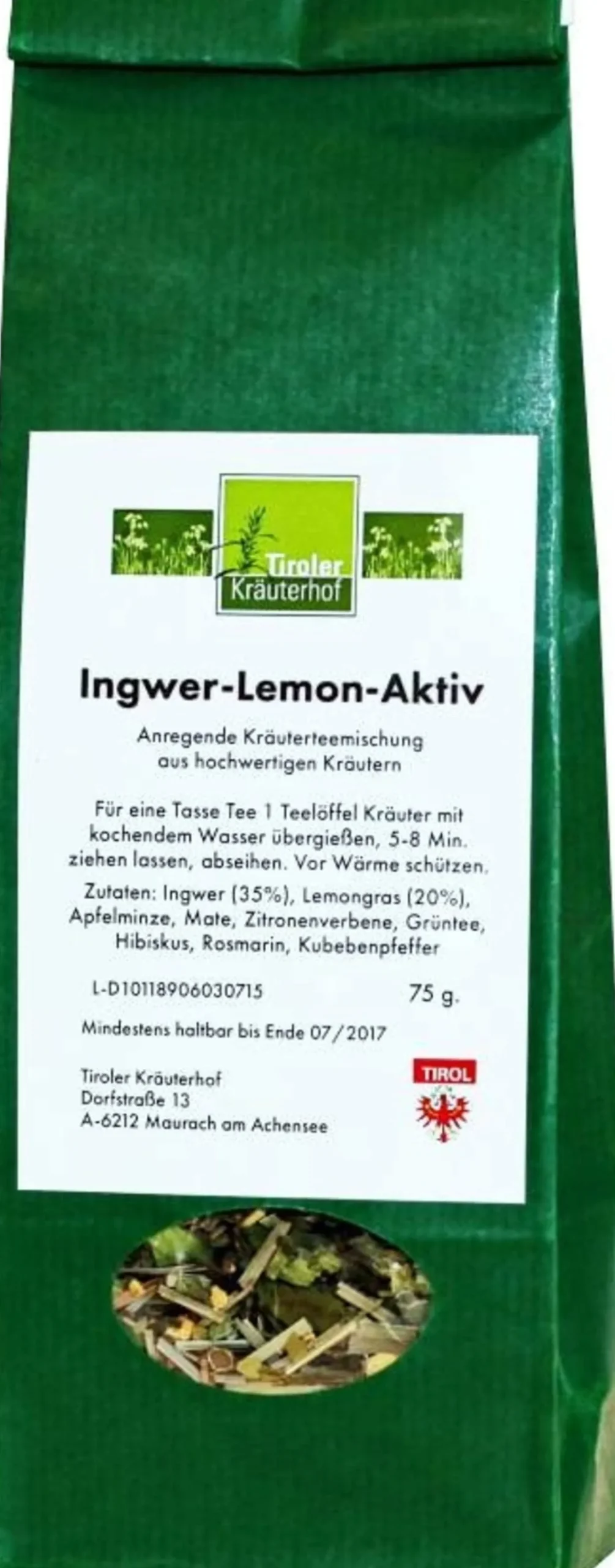 Tisana Zenzero e Limone, 75 g