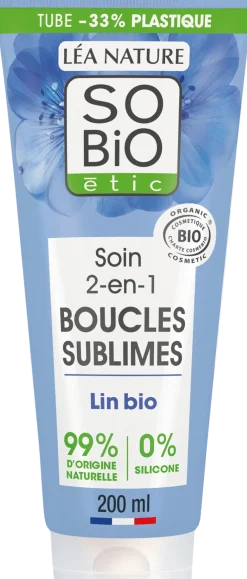 Trattamento 2 in 1 per Capelli Ricci ai Semi di Lino Bio e Vitamina F, 200 ml